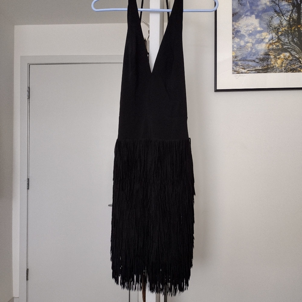 Halter party dress with ruffles